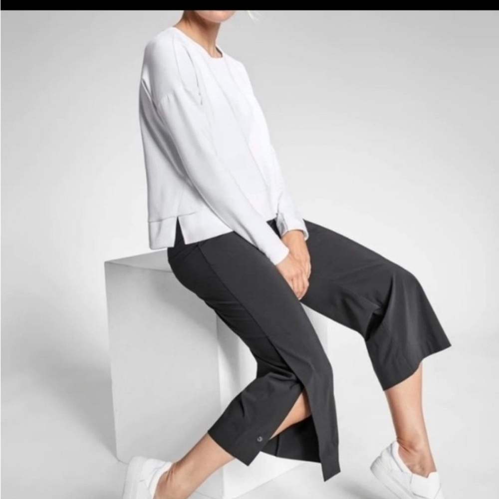 Athleta Tribeca Snap Back Wide Leg Pants black size 14